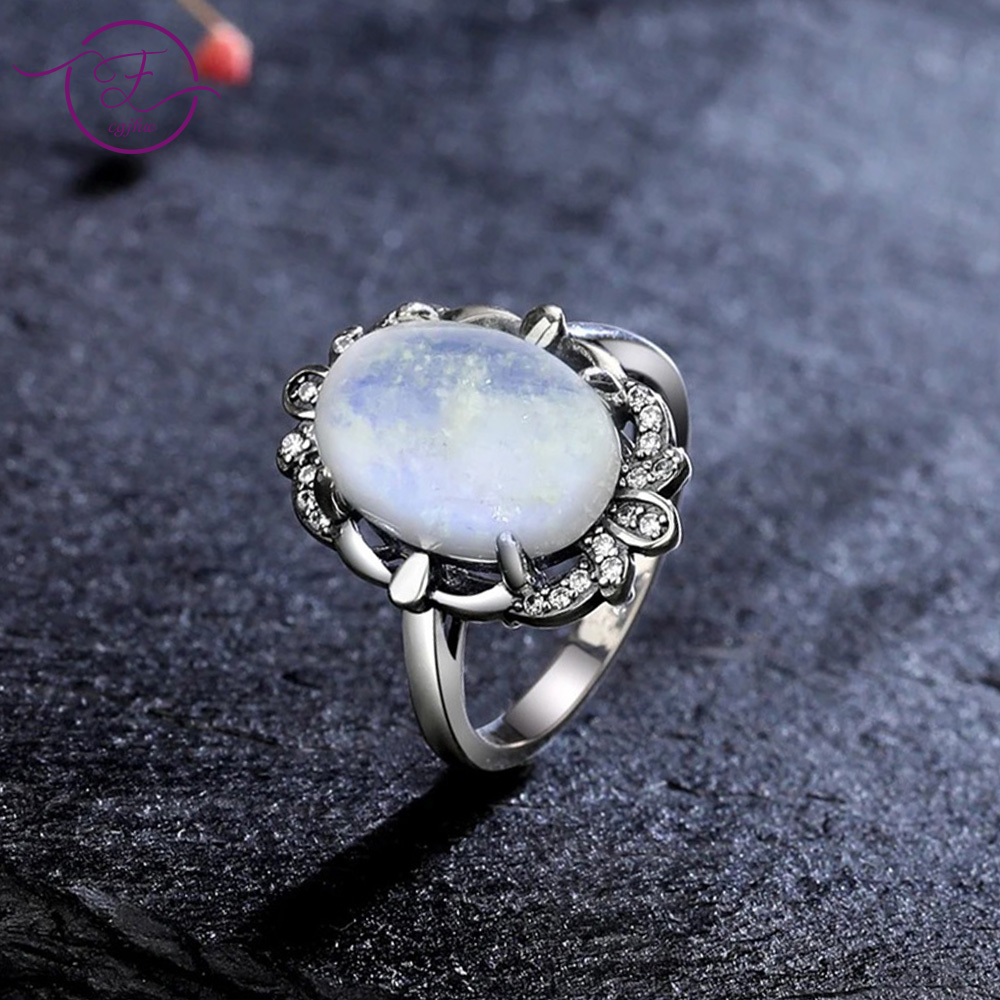 Turquoise Stone Ring - Винтажные кольца с лунным камнем для