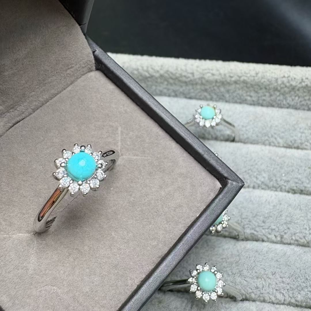 Turquoise Stone Ring - 1 шт. Fengbaowu кольцо с натуральной