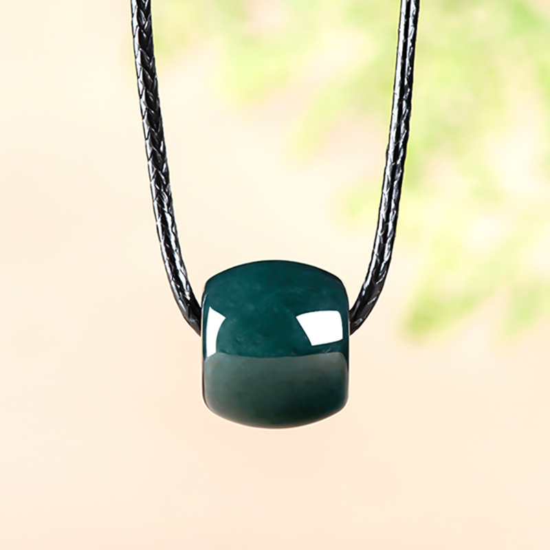 Necklace Pendant - Натуральный бирманский изумруд глубокого синего цвета,