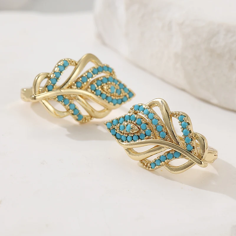 Креативные серьги-кольца в фор – обзор и цена Turquoise Stone Ring